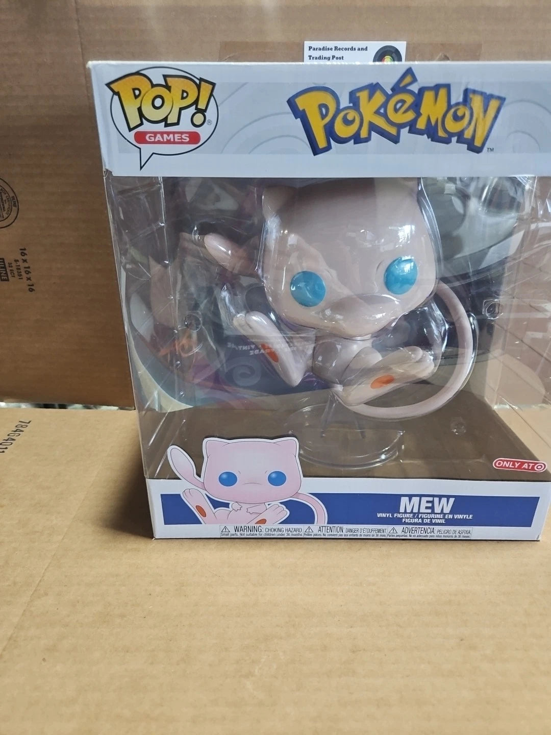 Mew Pokemon Funko Pop #852 Jumbo 10" Target Exclusive Vinyl Figure W/Stand 2021