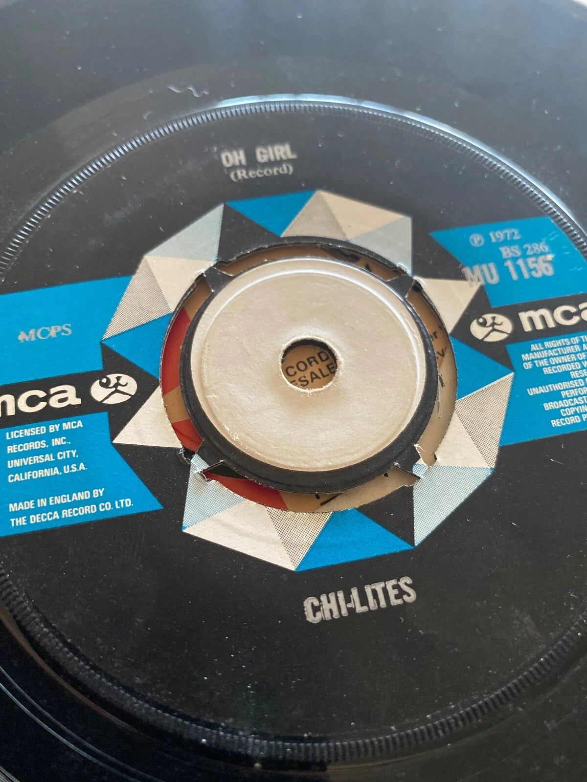 Chi-lites ‎– Oh Girl Vinyl 7" Single UK MCA MU 1156 1972 VG