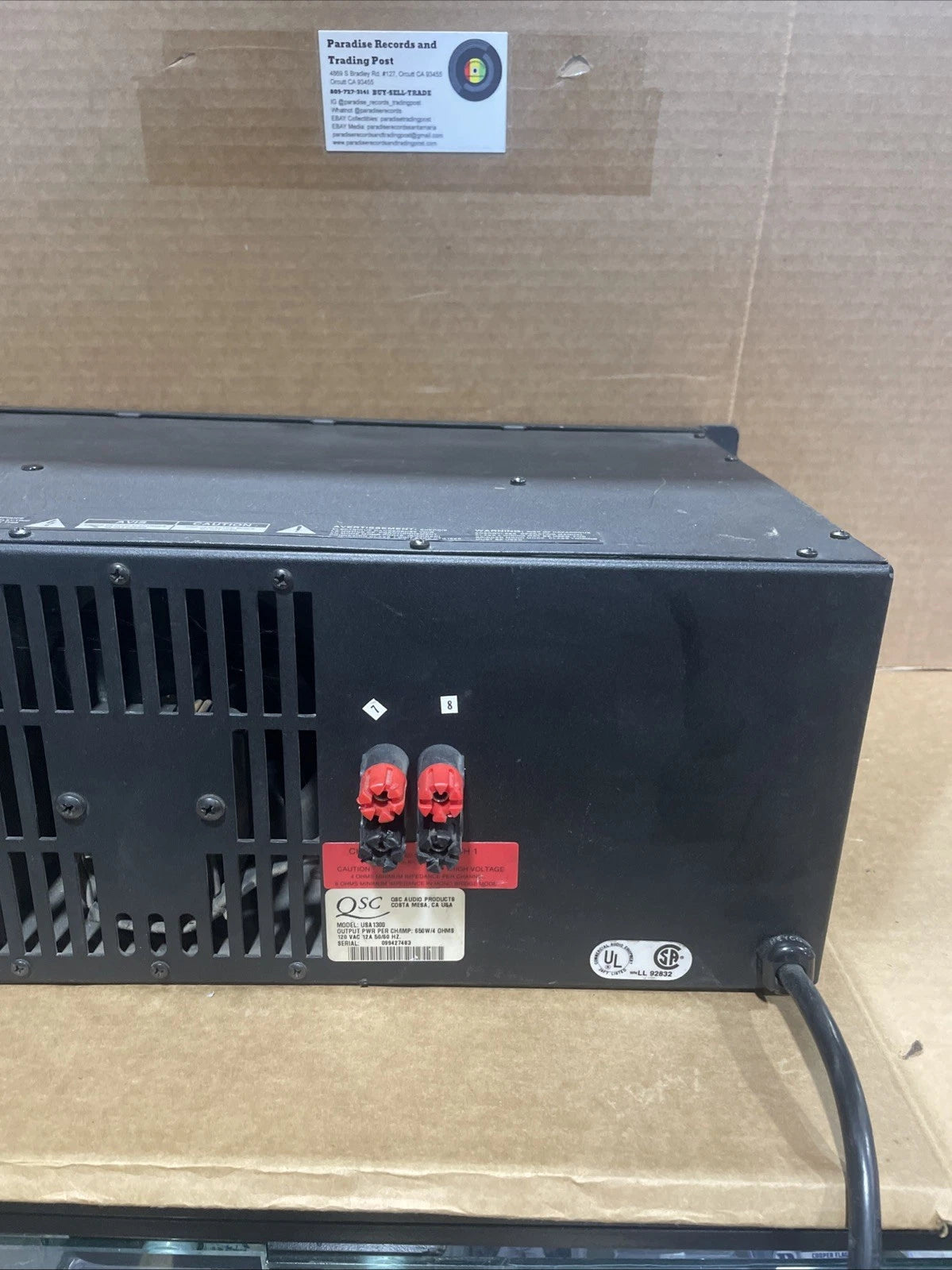 QSC USA 1300 Professional Power Amplifier 650W 4 OH Tested