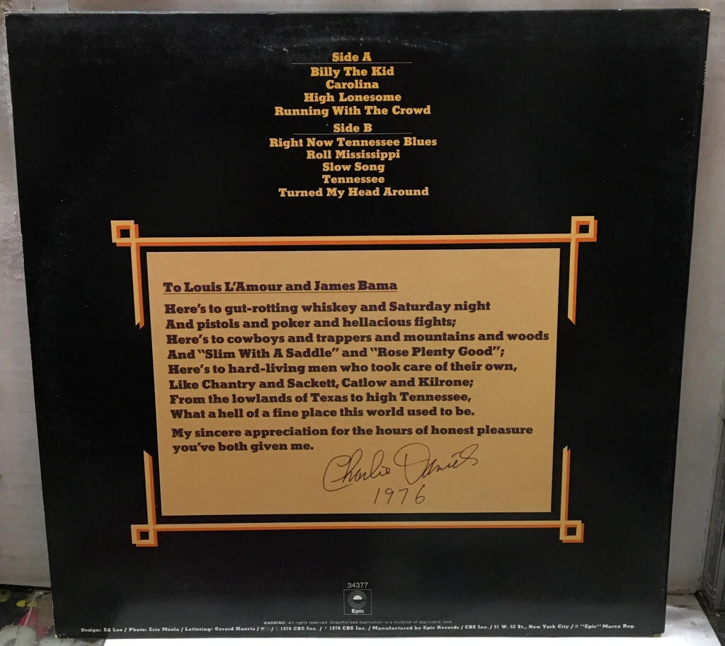 The Charlie Daniels Band High Lonesome Record PE34377