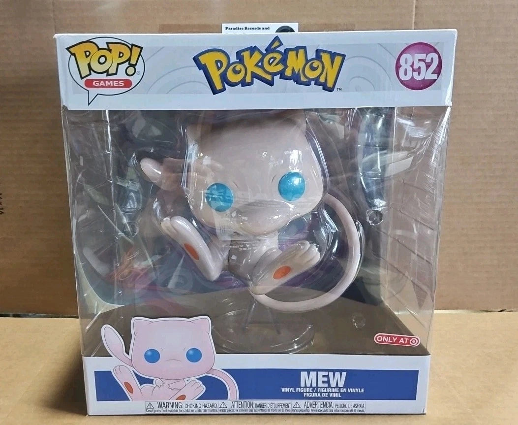 Mew Pokemon Funko Pop #852 Jumbo 10" Target Exclusive Vinyl Figure W/Stand 2021