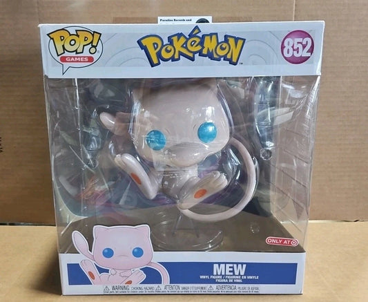 Mew Pokemon Funko Pop #852 Jumbo 10" Target Exclusive Vinyl Figure W/Stand 2021