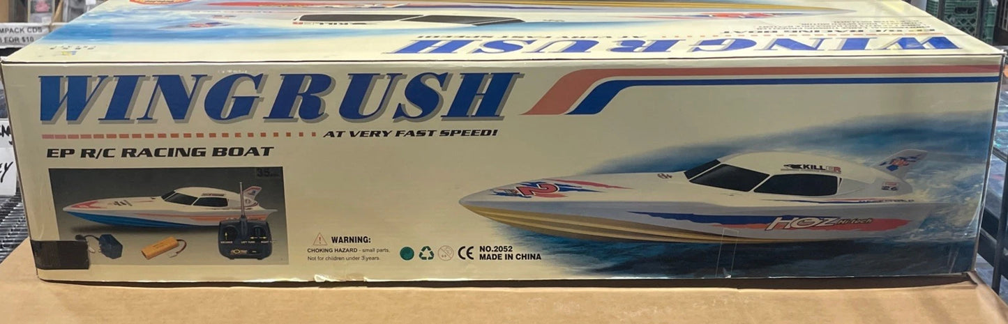 Vintage SUPER POWER WINGRUSH R/C RC Speed Boat Pre-Owned W Box