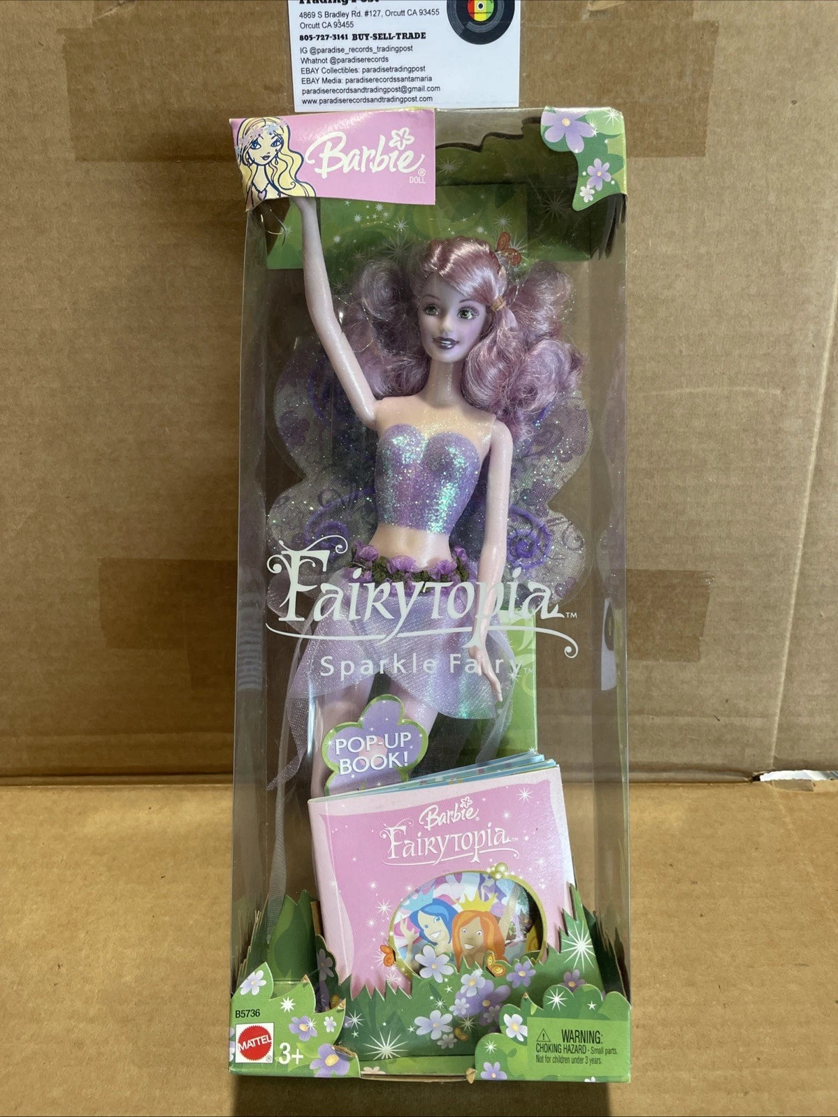 Mattel Barbie Fairytopia Purple Sparkle Fairy B5736 2003 Open Box