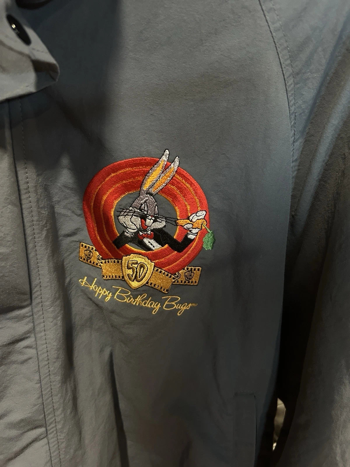 Bug Bunny 50th Anniversary Jacket Happy Birthday Bugs XL Jacket 90’s Vintage
