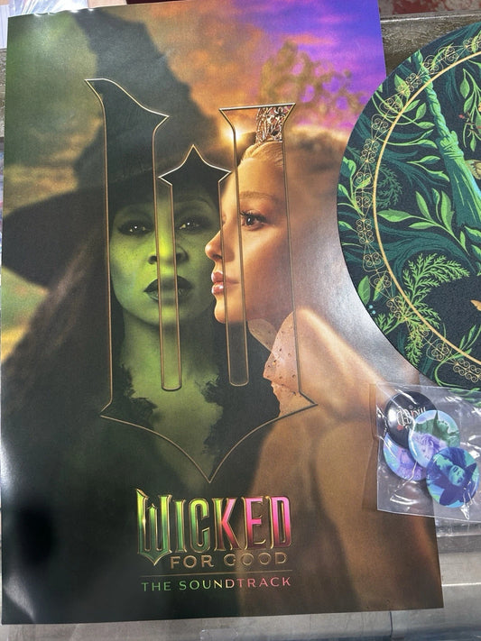 Wicked For Good Listening Party Promo Poster, Pins & 2 sided Slip Mat