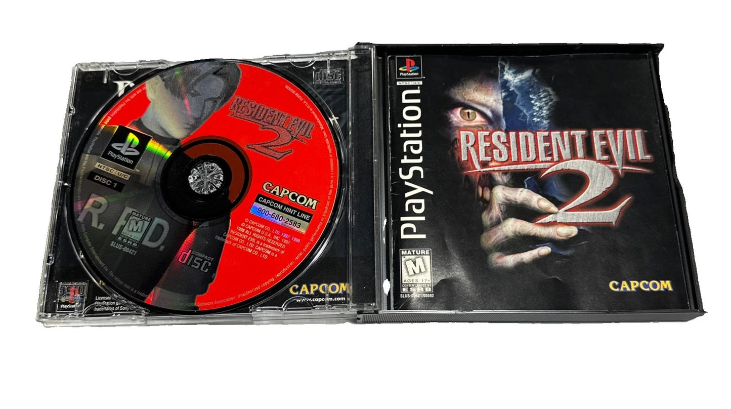 Resident Evil 2 (Sony PlayStation 1, 1998) Black Label CIB Complete In Box