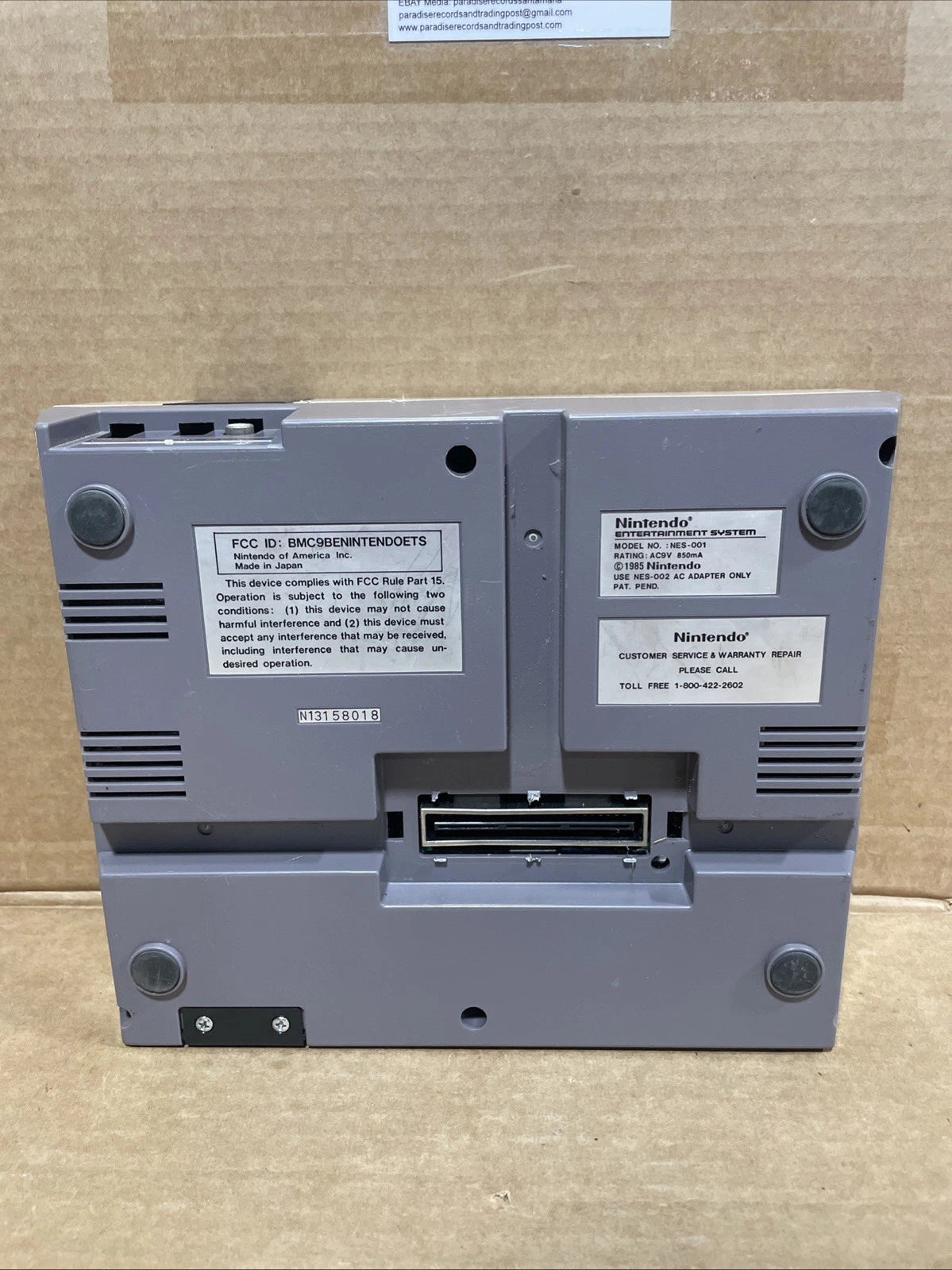 Nintendo NES-001 Console Only For Parts Or Repair Untested