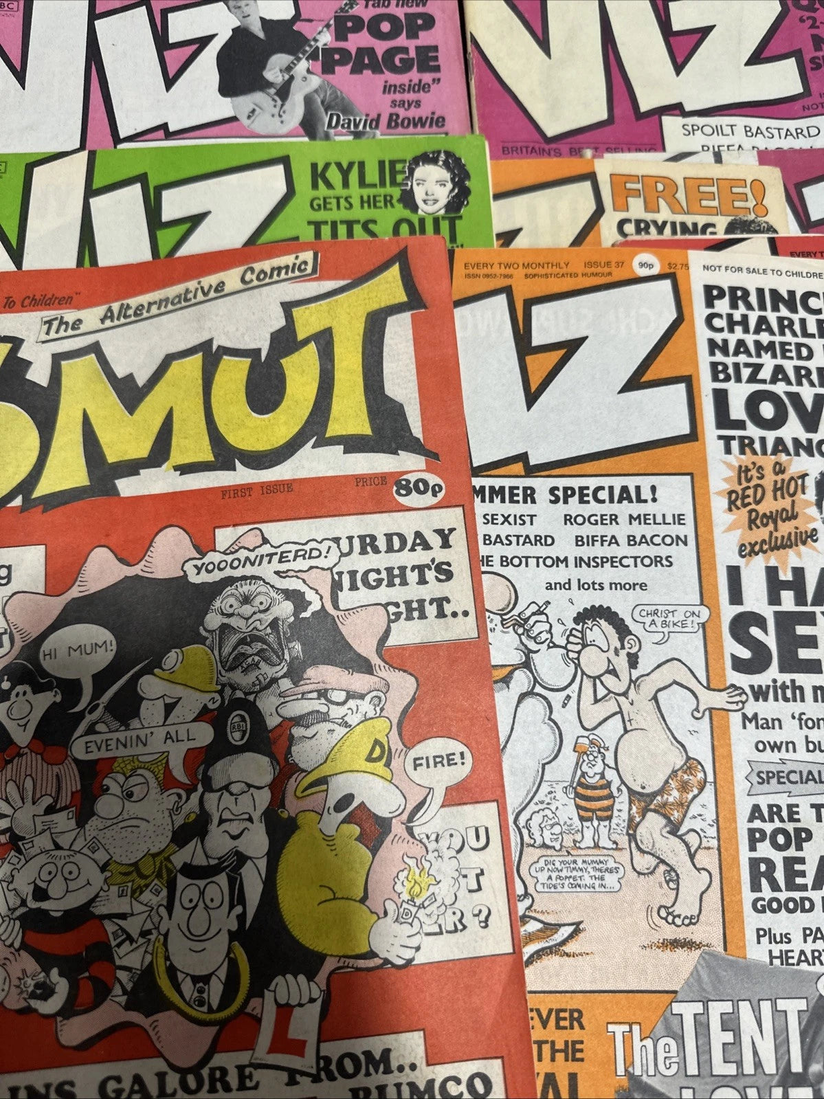 💥 Viz ( 1973 ) Lot of 15 British UK Tabloid Magazines Underground Comix 💥