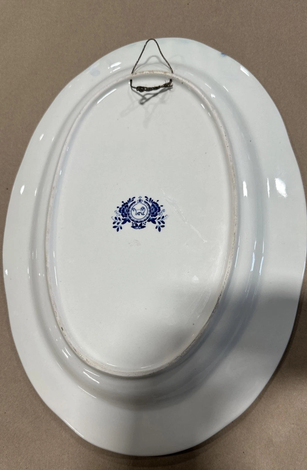 Allerton England Willow Blue and White Oval Ceramic Platter Decorative