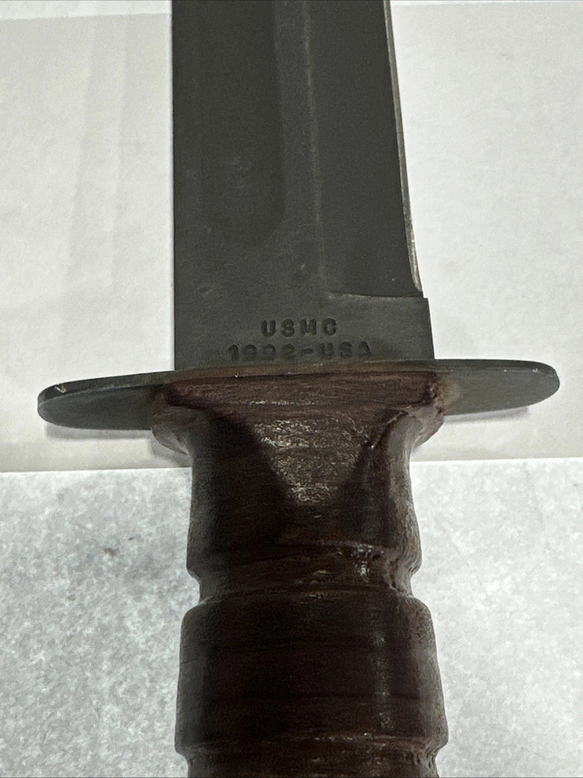 Case XX USMC Combat Knife & Leather Sheath US Marine Corps 1992 USA Fixed Blade
