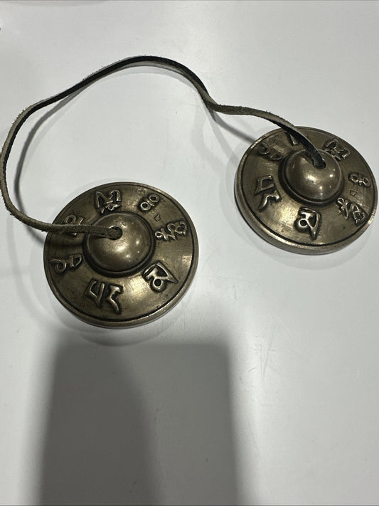 Vintage Tibetan Buddhist Tingsha Cymbals Reiki Bell Chimes