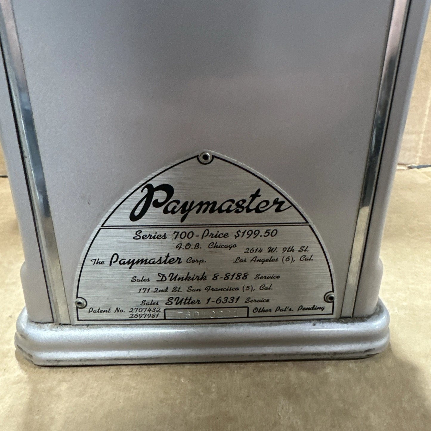 VINTAGE Paymaster Check Writer Series 7000 w/ Ribbon -NO KEY- TESTED