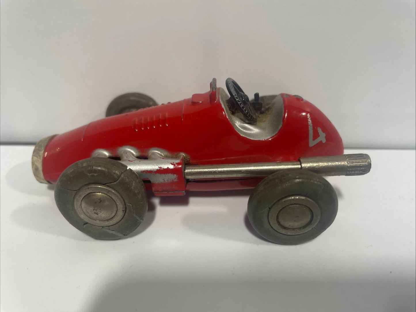 Vintage Schuco Micro Racer 1040 Red Made in US Zone Germany Car #3 No Key