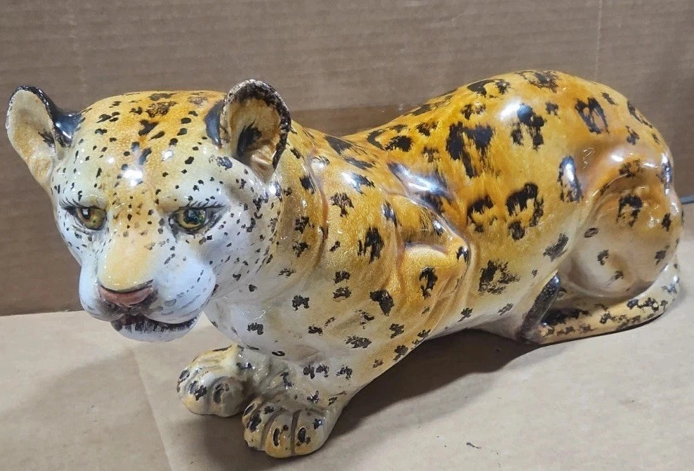 Mid Century Made In Italy Leopard Bengal Cat 20" 104/M Rare Vintage 1970's