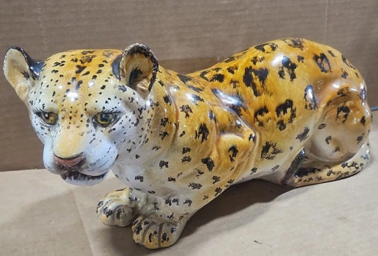 Mid Century Made In Italy Leopard Bengal Cat 20" 104/M Rare Vintage 1970's