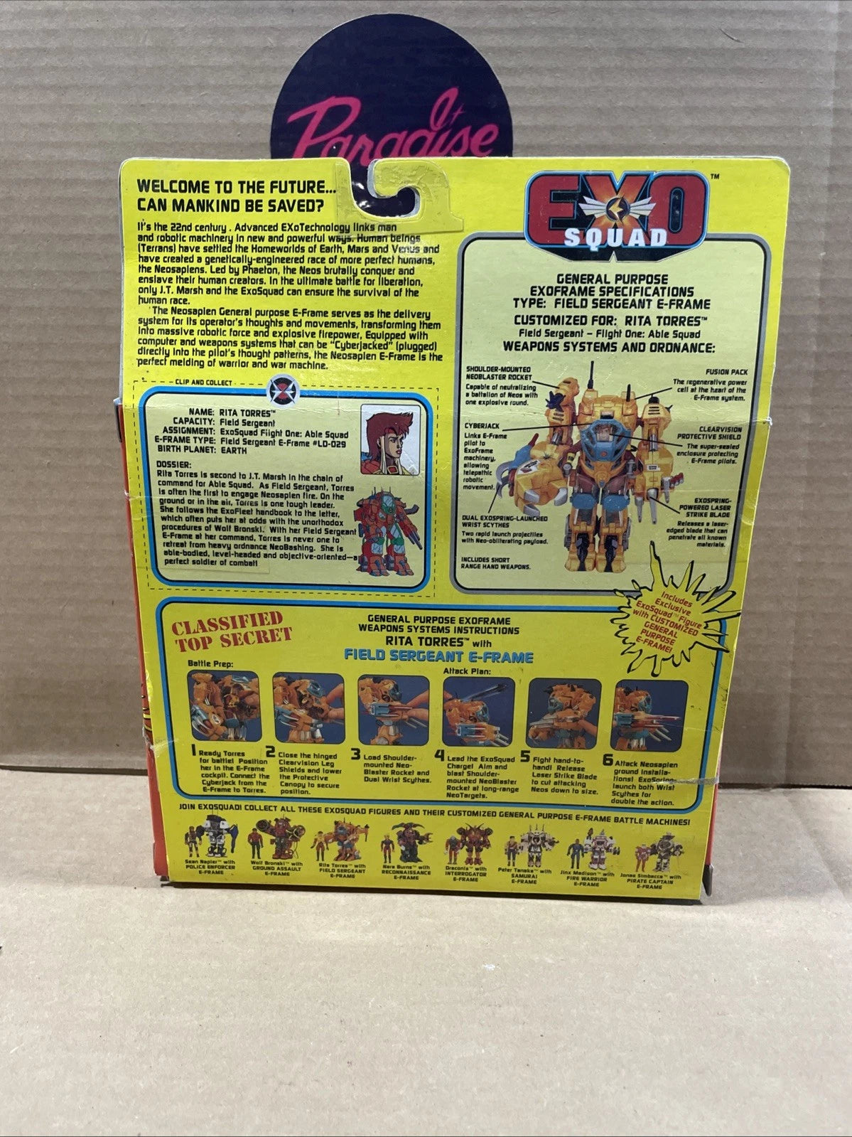 Exo Squad Rita Torres Vintage Playmates 1994 E Frame Opened Retro Open Box