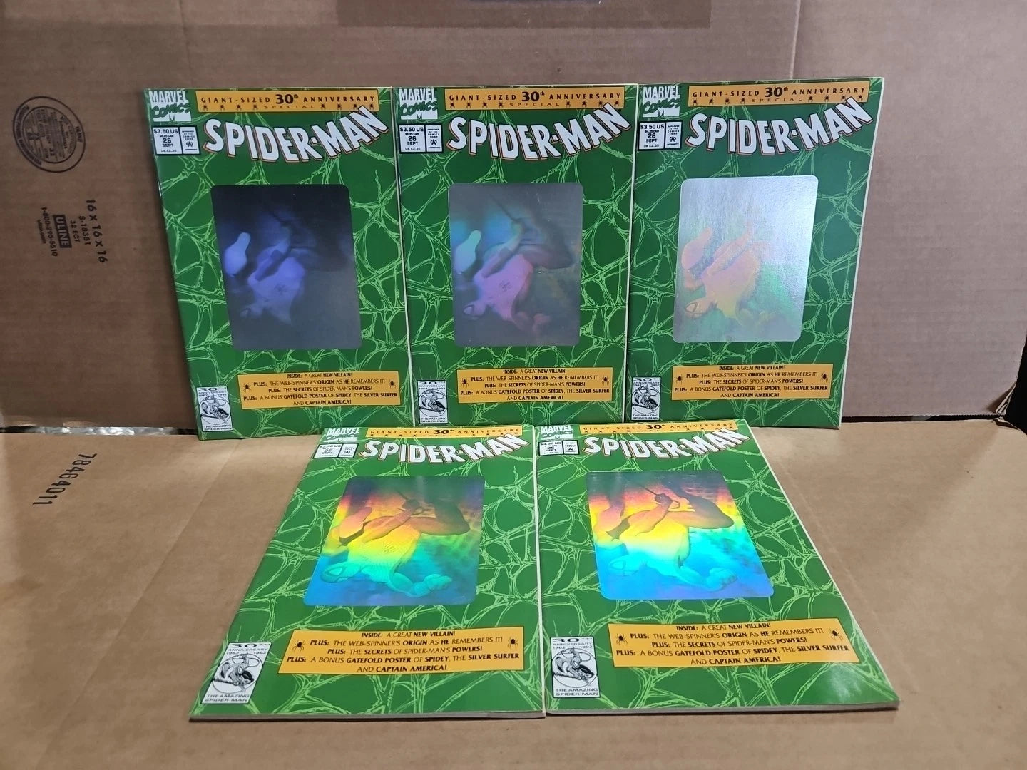 Spider-Man #26 Newsstand 30TH Anniversary Hologram Poster 1992 Lot Of 17
