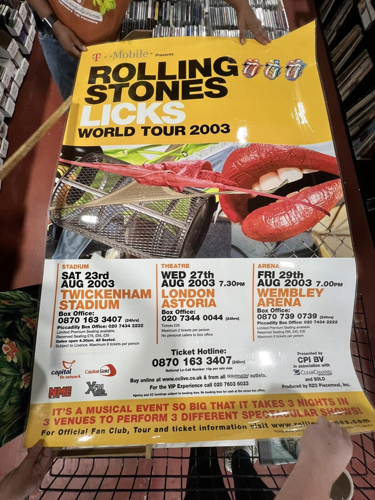 ROLLING STONES ✯ 2003 LICKS UK WORLD TOUR MUSIC ROCK CONCERT POSTER HUGE 40x60