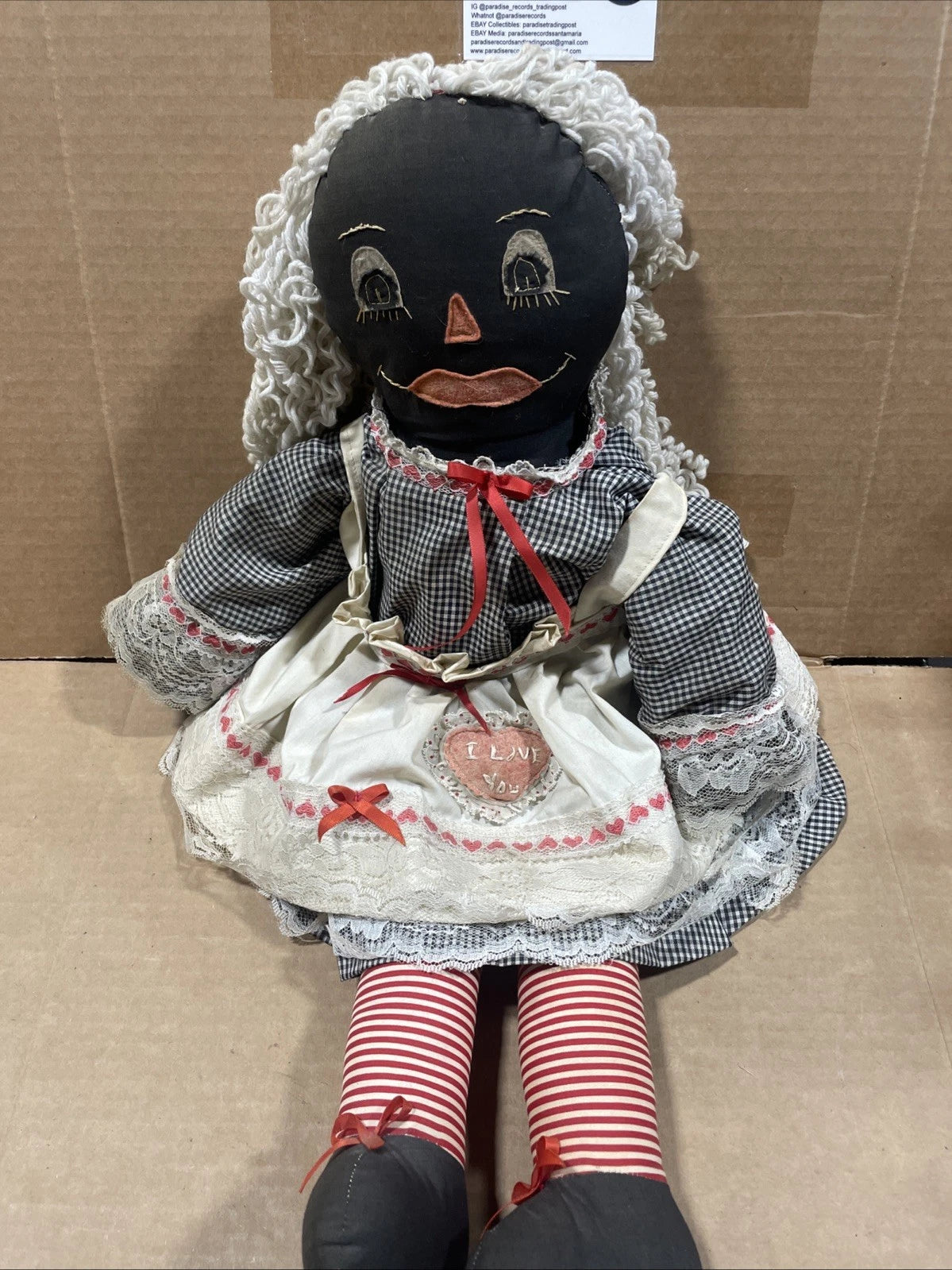 Large Vintage African American Folk Art Rag Doll, 24” Lot Of 2