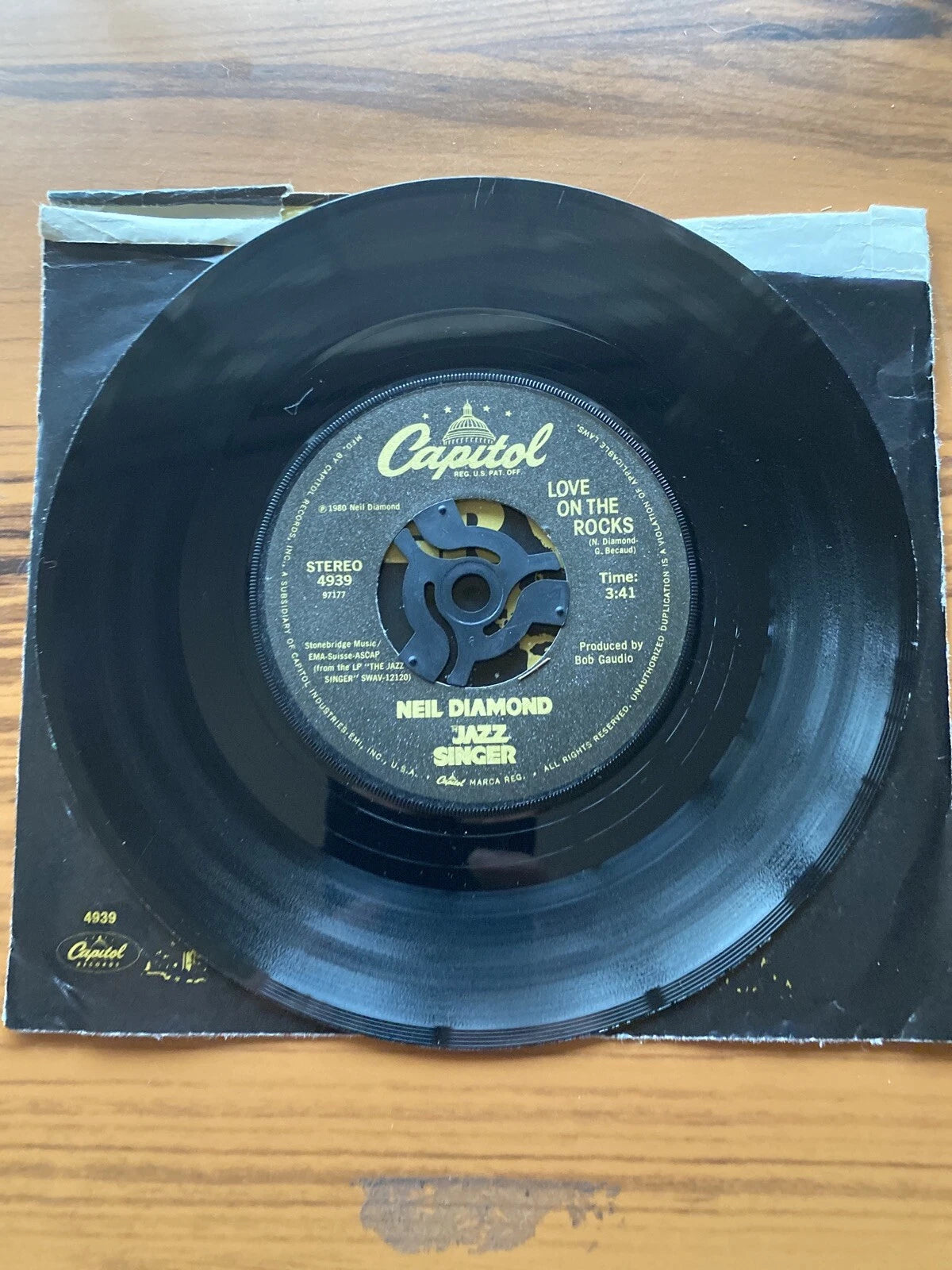 NEIL DIAMOND=LOVE ON THE ROCKS (THE JAZZ SINGER) w Sleeve