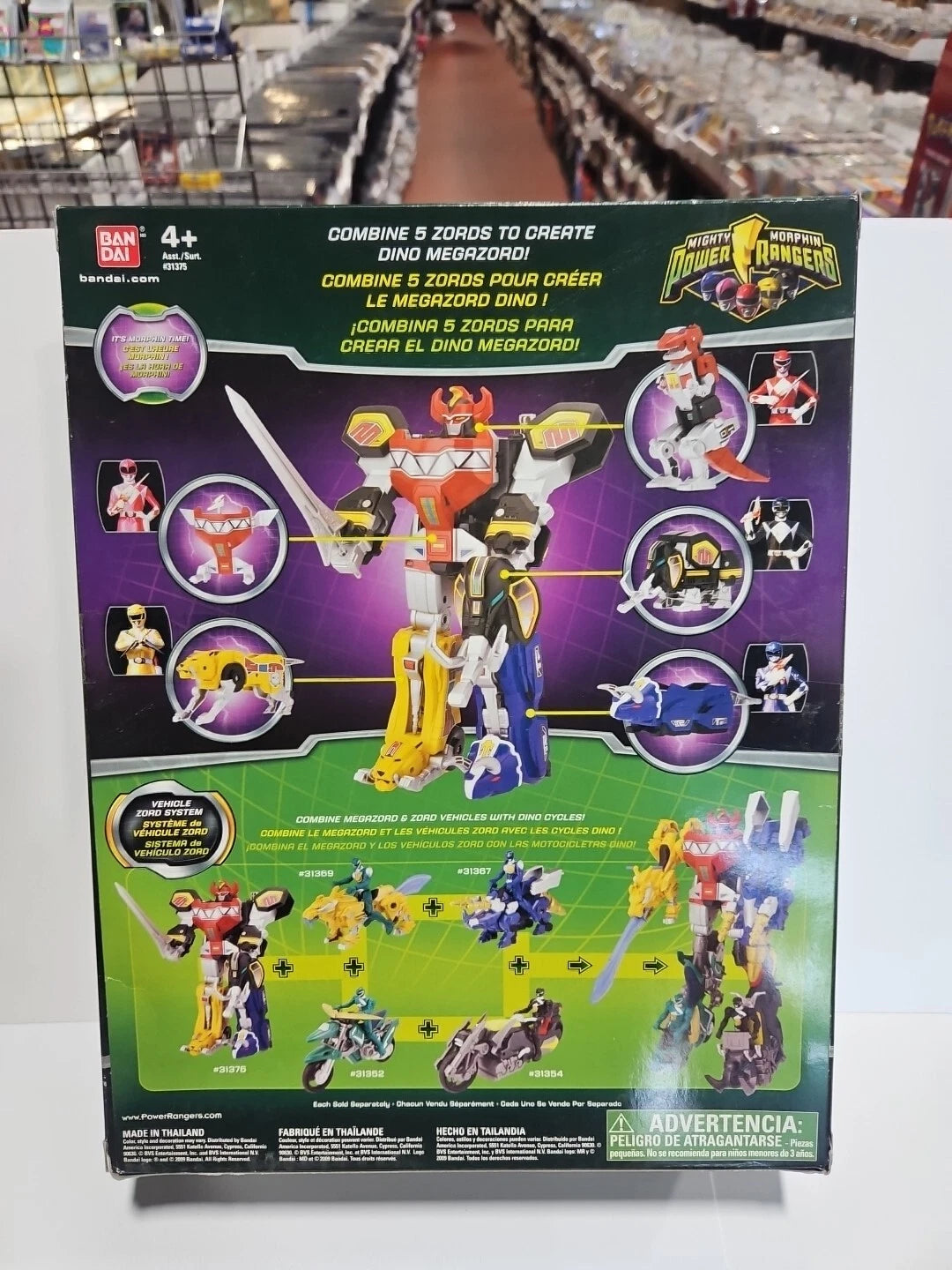 POWER RANGERS Dino Megazord 2009 MMPR Red Pink Blue SENTAI Zyurangers BANDAI USA