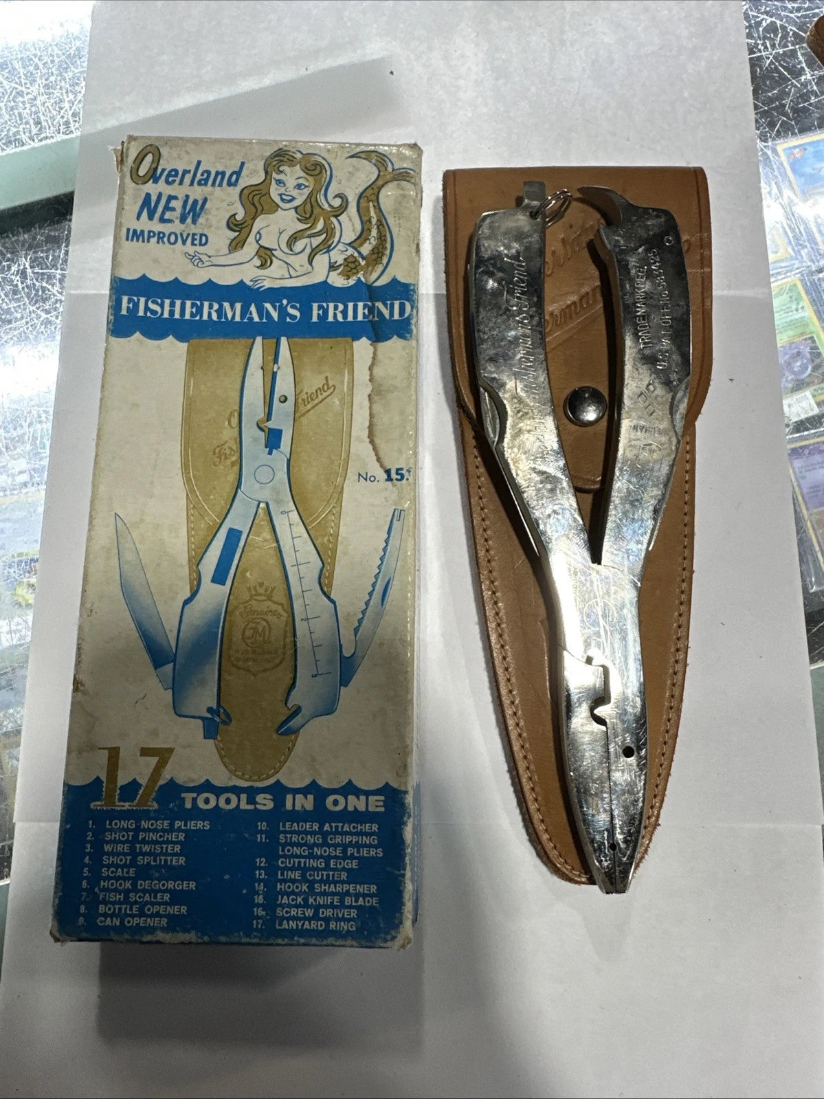 Overland Fishermans Friend No. 151 17-IN-ONE COMBINATION TOOL W/ SHEATH & BOX