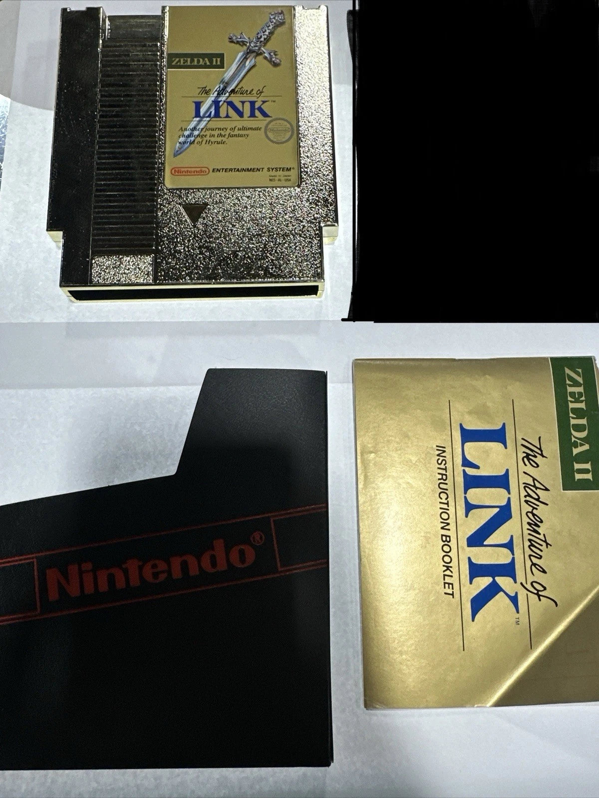 Legend of Zelda II: The Adventure of Link (NES) gold cart w/ manual TESTED