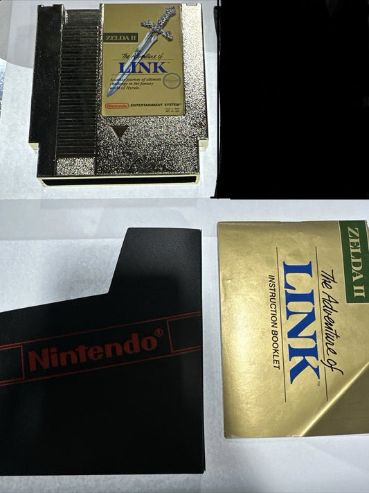 Legend of Zelda II: The Adventure of Link (NES) gold cart w/ manual TESTED
