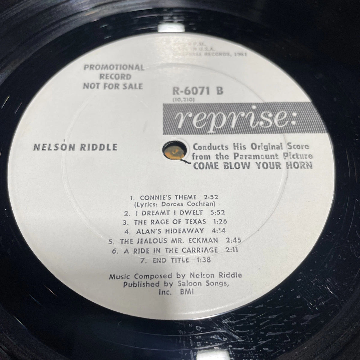 Come Blow Your Horn Records R-6071 Frank Sinatra Nelson Riddle White Label Promo