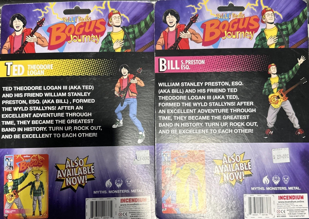 Bill and Ted's Bogus Journey Action Figures - Incendium - Lot of 2