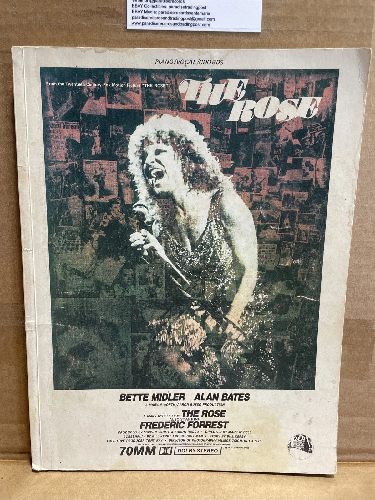 Bette Midler THE ROSE Film SOUNDTRACK Songbook Piano Vocal Chords 10 Songs 1979