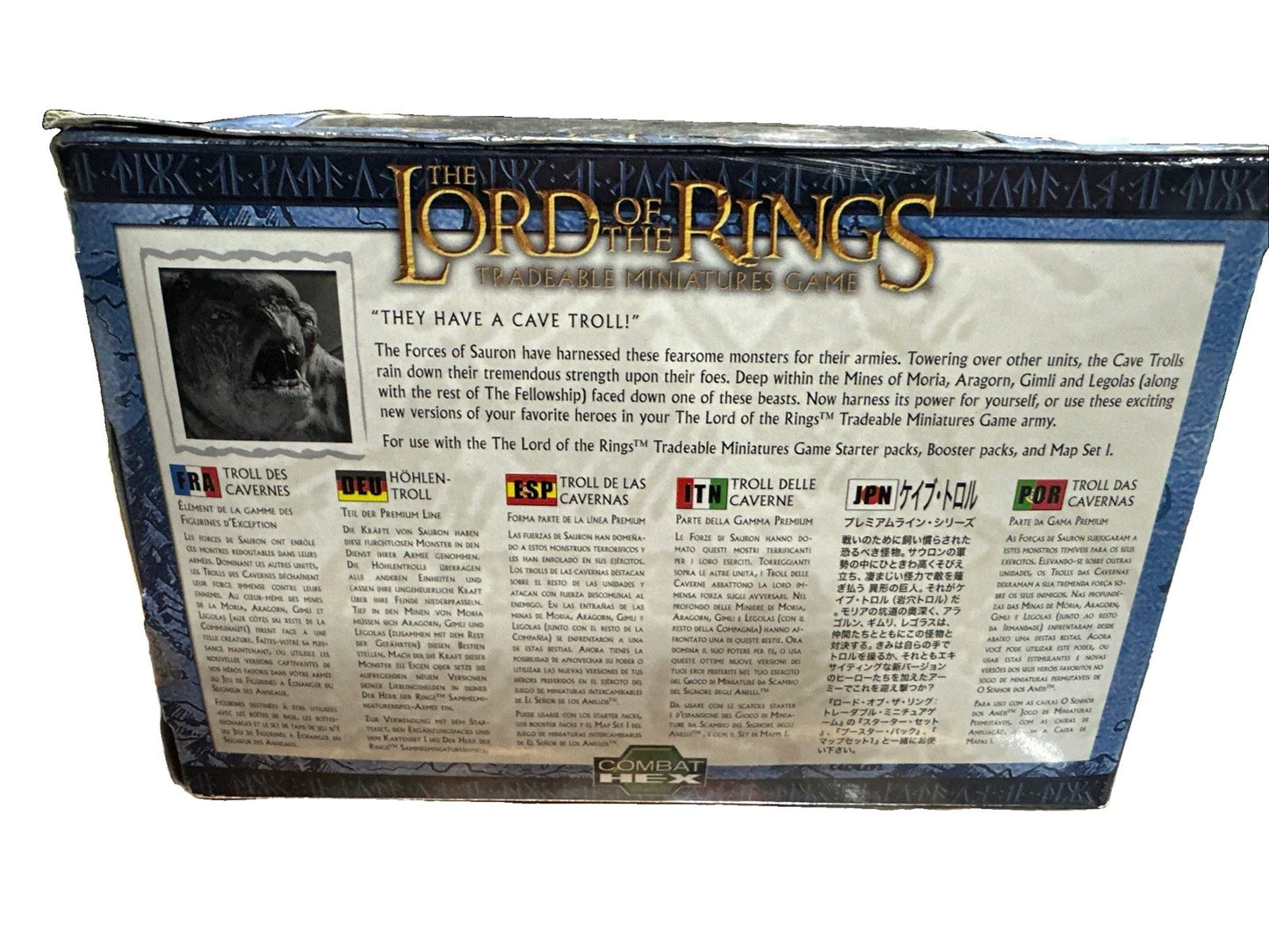 Lord Of The Rings Cave Troll Combat Hex Miniature Sabertooth Games TMG
