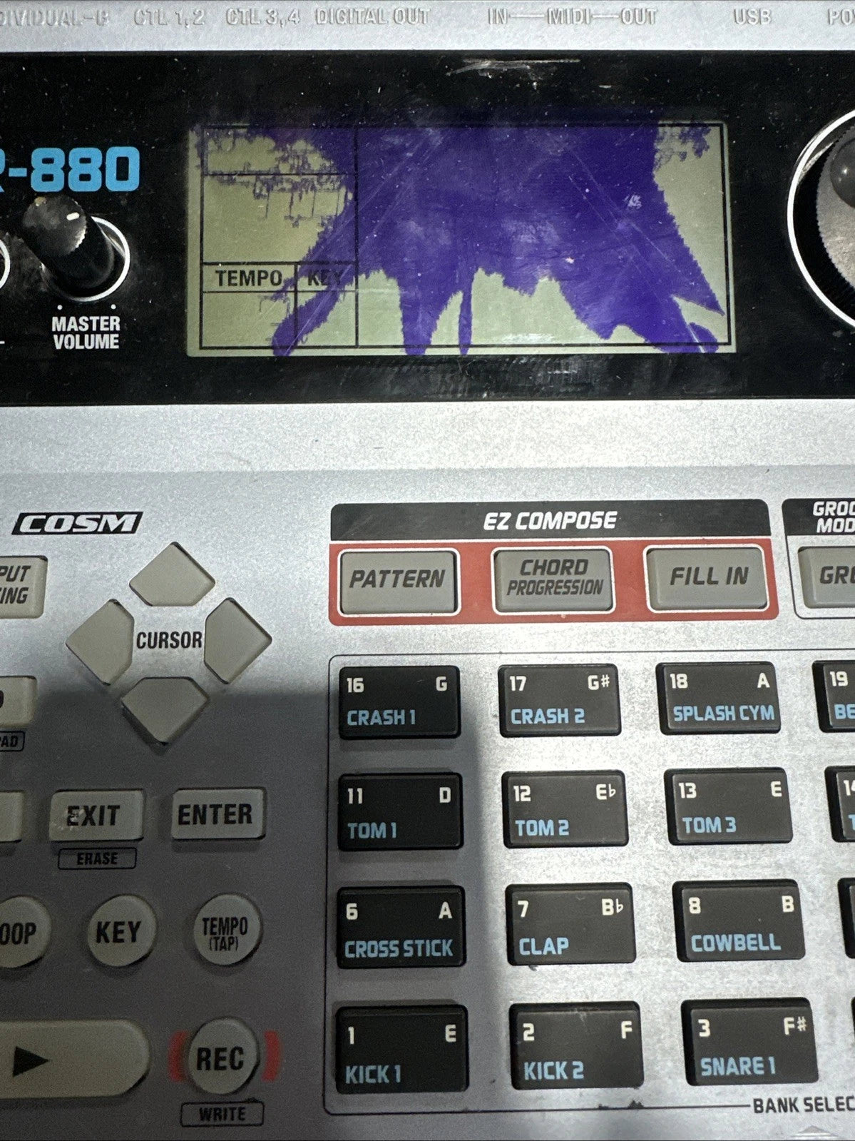 Boss DR-880 Dr Rhythm Drum Machine Percussion Bass SRX Roland Beats Needs Screen