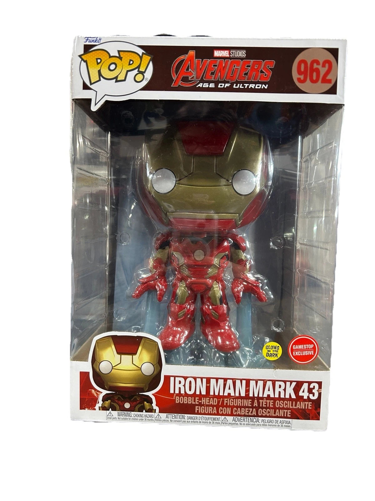 Funko Pop! Vinyl Jumbo 10": Marvel - Iron Man Mark 43 (Jumbo) (Glows in the...