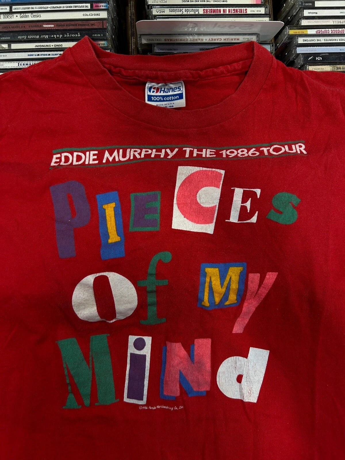 * Rare Eddie Murphy tour 1986 Pieces of the Mind Tour T Shirt Sz. XL