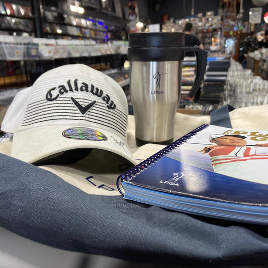 Michelle Wie RARE SIGNED Callaway hat with LPGA mug, booklet, and bag Golf