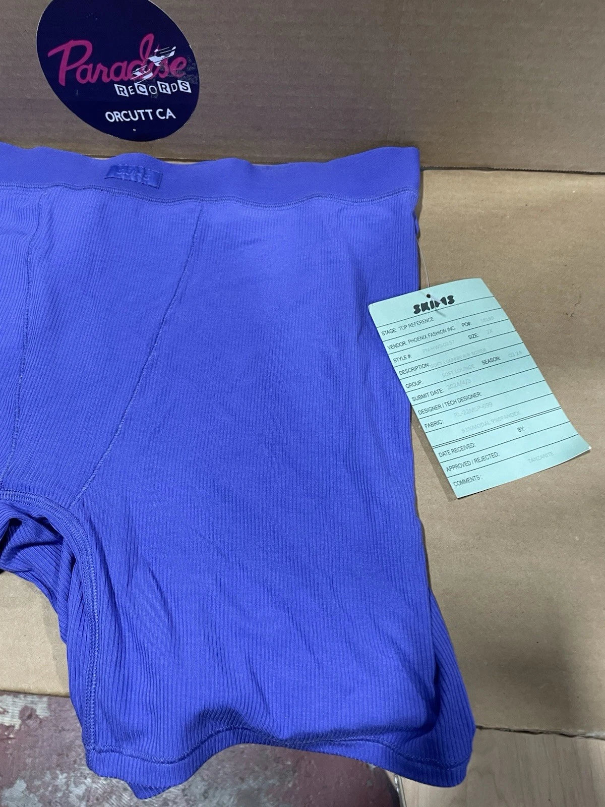 Skims Cotton Rib Boxer Shorts In Tanzanite 2XL