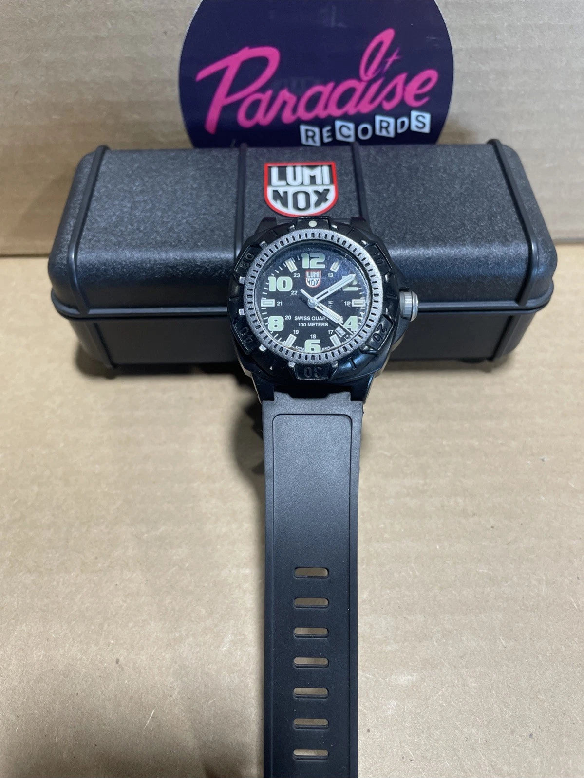 Luminox 0215.SL Sentry Black/ Red Dial Bright Night Vision Illumination