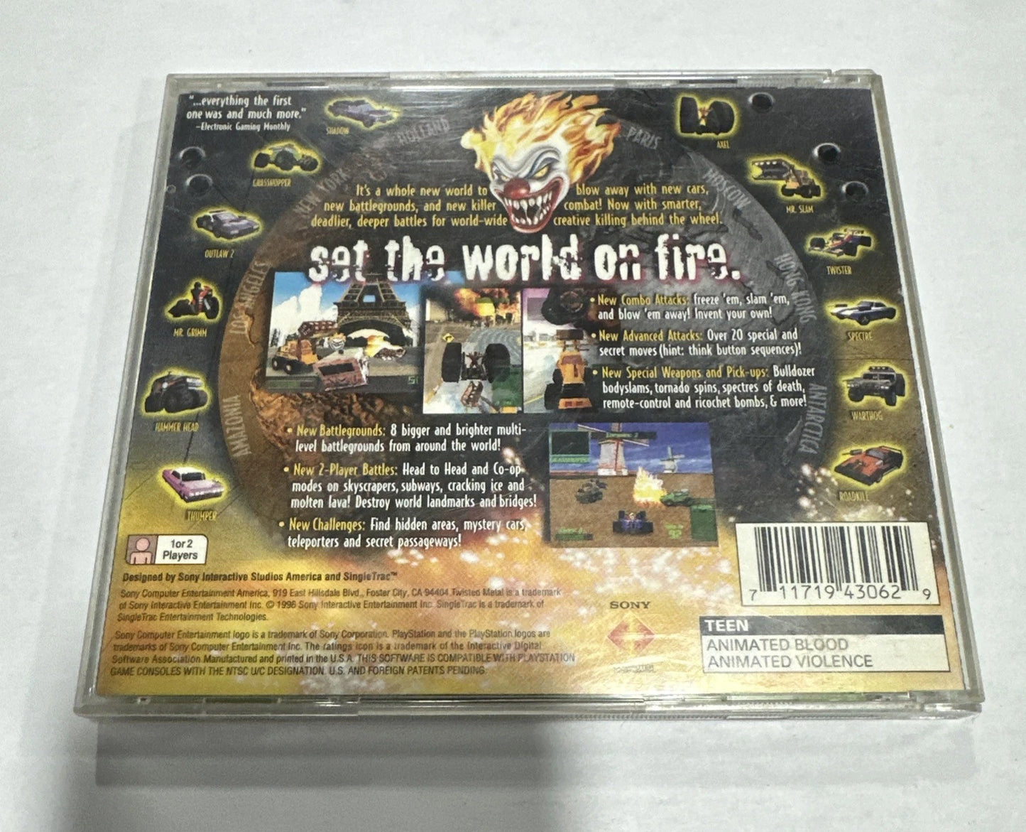 Twisted Metal 2 Sony PlayStation PS1 W Manual Untested