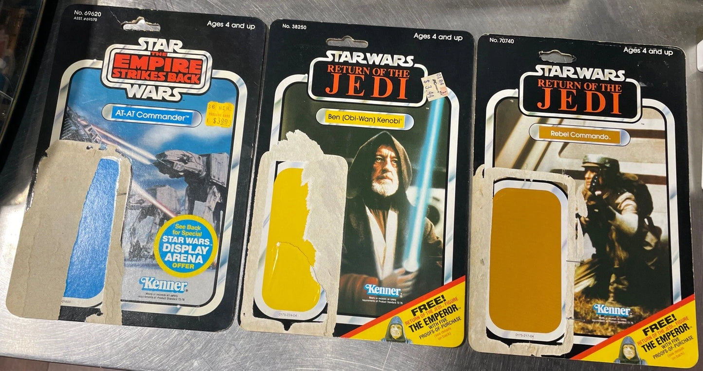 Star Wars Kenner Backing Card, Return of the Jedi, Empire Strikes Back 12 Pieces