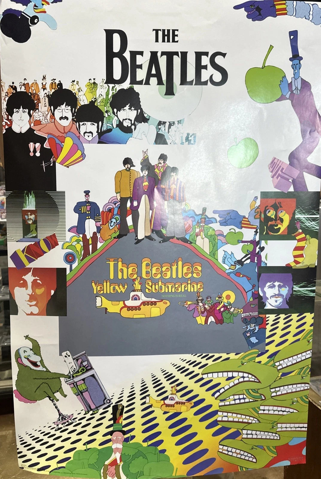 Vintage NOS 2002 The Beatles Yellow Submarine Poster 22.5”x34” Signature Poster