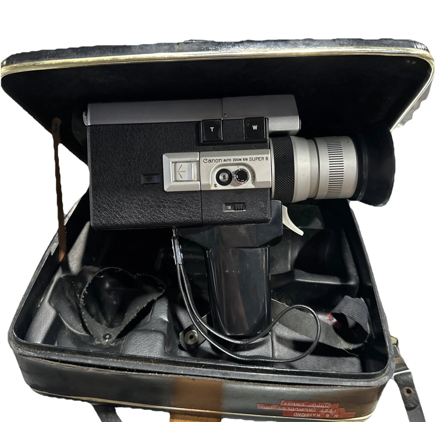 VTG Canon 518 Auto Zoom Super 8 Movie Camera w/ Zoom With Case Untested Clean