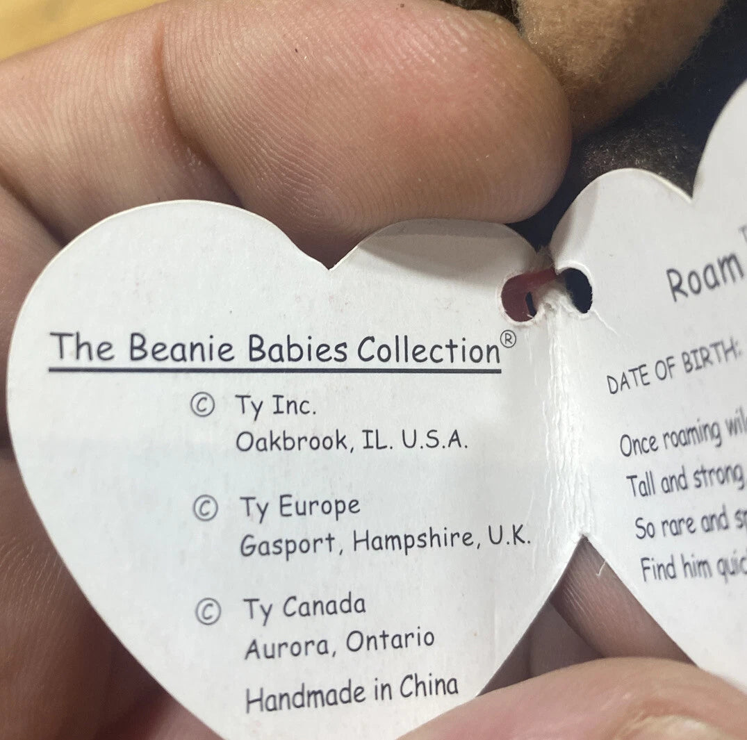 VERY RARE Ty Beanie Baby: Roam the Buffalo (Retired) 1998 With Tag Errors