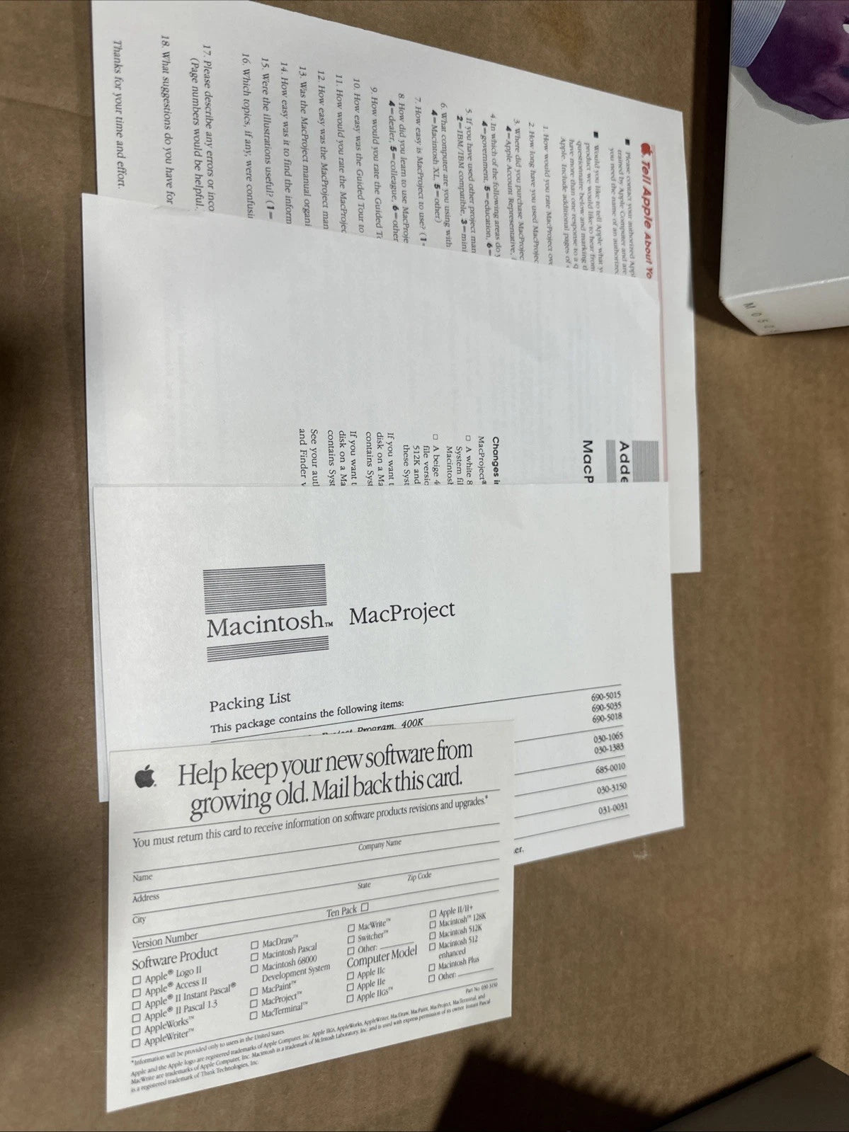 Apple Macintosh MacProject M0525 MacDraw M0526 Macintosh MacWrite M0535 READ