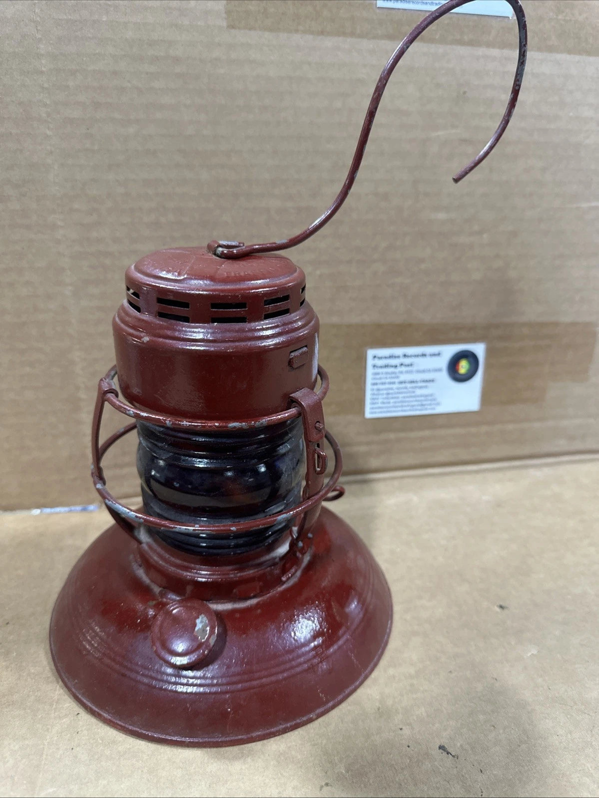 Vintage EmburyLantern No. 40 Traffic Gard Warsaw USA Embury No 40 Red Globe Orig