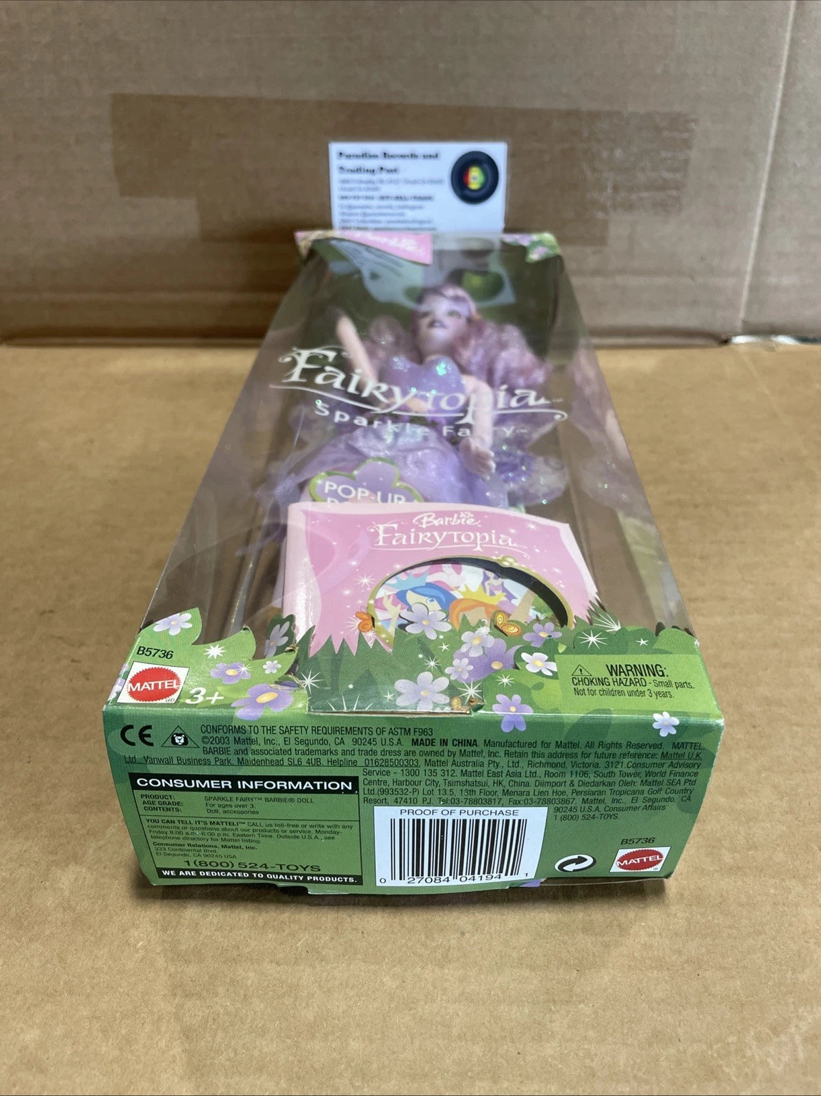 Mattel Barbie Fairytopia Purple Sparkle Fairy B5736 2003 Open Box
