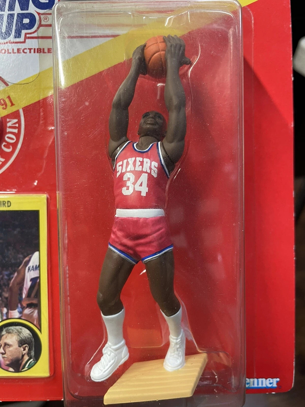 Starting Lineup Larry Bird Celtics Error Card w Charles Barkley Figure 1991