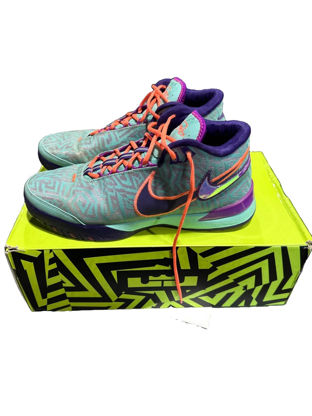 Size 11.5 Mens Nike Zoom LeBron NXXT Genisus Hyper Turquoise Basketball Sneakers