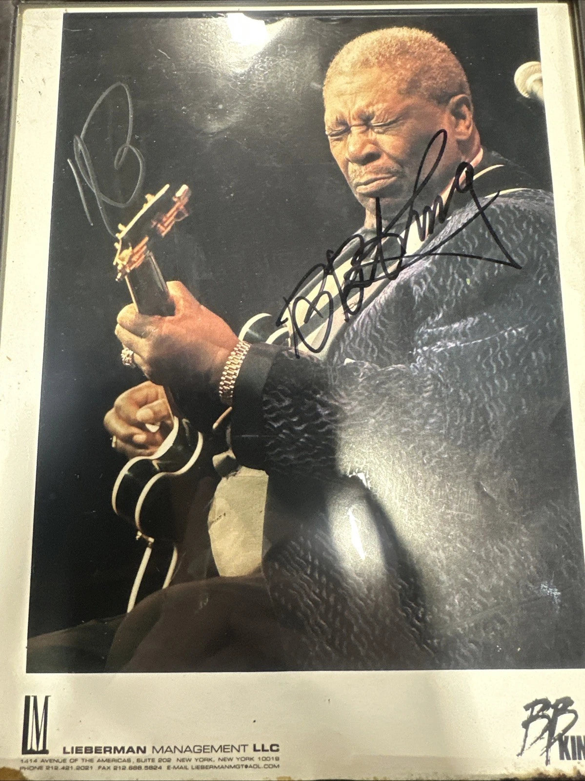 B.B. KING BB KING Double Signed Autograph 8x10 Photo JSA No COA